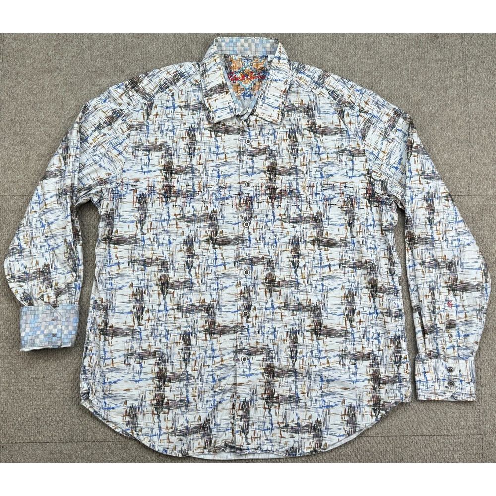 Robert Grahamâ Classic Fit Flip Cuff Men's Abstract Duck Pattern Shirt Size XL